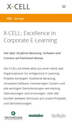 Vorschau der mobilen Webseite www.x-cell.com, X-CELL AG