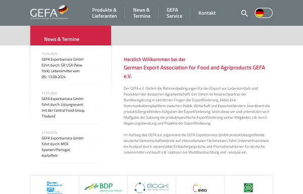 Vorschau von www.g-e-f-a.de, German Export Association for Food and Agriproducts e.V.