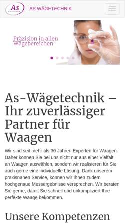 Vorschau der mobilen Webseite www.as-waegetechnik.de, As-Wägetechnik GmbH