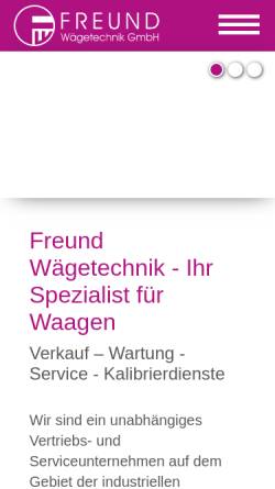 Vorschau der mobilen Webseite www.freund-waegetechnik.de, Dietmar Freund Wägetechnik