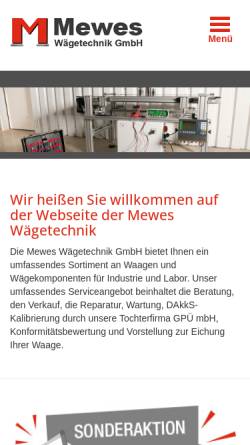 Vorschau der mobilen Webseite mewes-waegetechnik.de, Mewes & Götzl Wäge- und Dosiertechnik GmbH