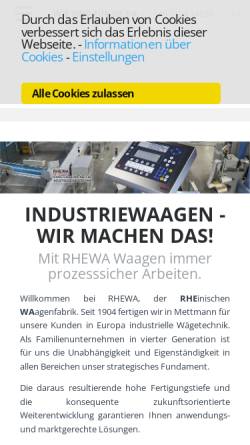 Vorschau der mobilen Webseite www.rhewa.com, Rhewa-Waagenfabrik August Freudewald GmbH & Co. KG