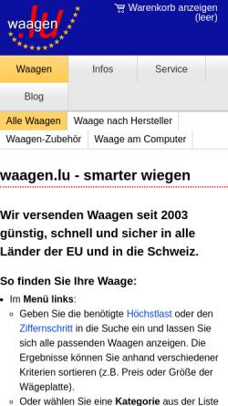 Vorschau der mobilen Webseite www.waagen.lu, Smartlux SARL