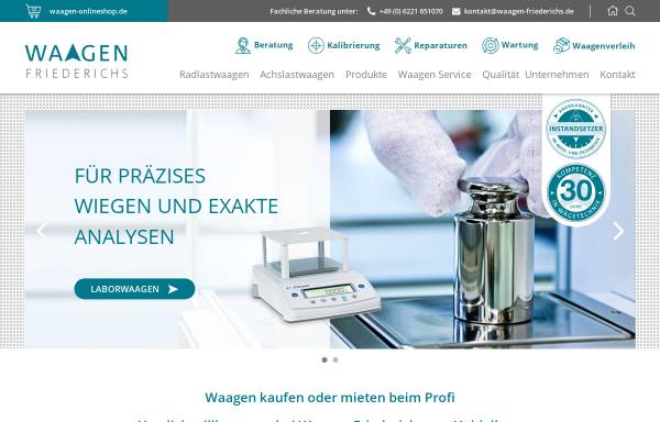 Vorschau von www.waagen-friederichs.de, Waagen-Friederichs Wägeelektronik Vertriebs GmbH