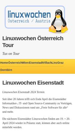 Vorschau der mobilen Webseite www.linuxwochen.at, Linuxwochen.at