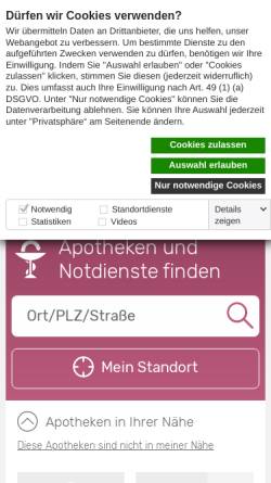 Vorschau der mobilen Webseite www.apotheken.de, apotheken.de