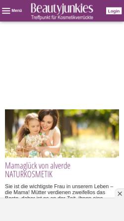 Vorschau der mobilen Webseite www.beautyjunkies.de, Beautyjunkies
