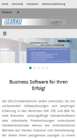 Vorschau der mobilen Webseite www.delco.de, DELCO-Datentechnik GmbH