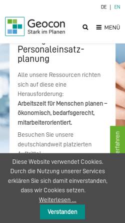 Vorschau der mobilen Webseite www.geocon.de, Geocon Software GmbH