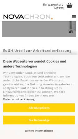 Vorschau der mobilen Webseite www.novachron-zeiterfassung.de, Novachron Zeitsysteme