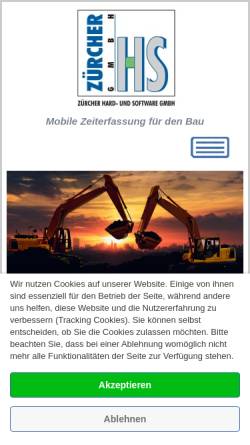 Vorschau der mobilen Webseite www.zuercher-hs.de, Zürcher Hard- und Software GmbH