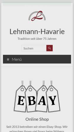 Vorschau der mobilen Webseite lehmann-havarie.de, Havarie-Kommissariat Lehmann, Inh. Robert und Frank Lehmann