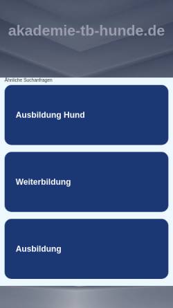Vorschau der mobilen Webseite www.akademie-tb-hunde.de, akademie-tb-hunde.de