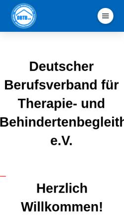Vorschau der mobilen Webseite www.dbtb.info, Deutscher Berufsverband für Therapie- und Behindertbegleithunde e. V.