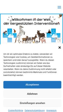 Vorschau der mobilen Webseite www.tierealstherapie.at, Tiere als Therapie