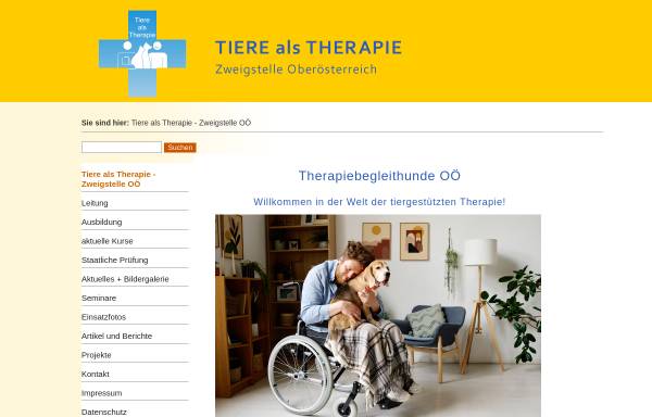 Vorschau von www.tierealstherapie-ooe.at, Tiere als Therapie Oberösterreich