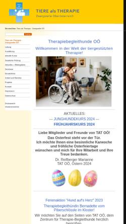 Vorschau der mobilen Webseite www.tierealstherapie-ooe.at, Tiere als Therapie Oberösterreich