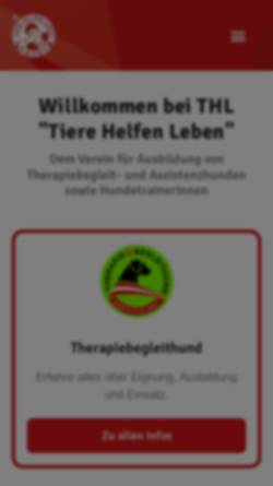 Vorschau der mobilen Webseite www.tiere-helfen-leben.at, Tiere Helfen Leben