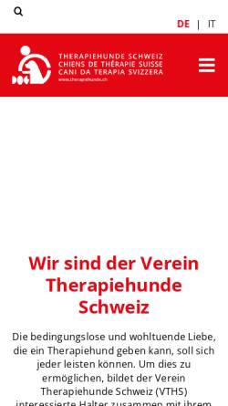 Vorschau der mobilen Webseite www.therapiehunde.ch, Verein Therapiehunde Schweiz