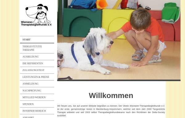 Vorschau von www.wismarer-therapiehunde.de, Der Wismarer Therapiebegleithunde e.V.