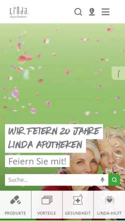Vorschau der mobilen Webseite www.linda.de, Linda by Fitkauf GmbH
