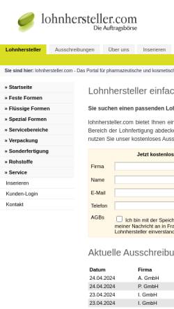 Vorschau der mobilen Webseite www.lohnhersteller.com, Lohnhersteller.com by Phacon Systems, Inh. Moritz Schlotterbeck