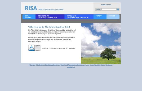 Vorschau von www.risa.eu, RISA Sicherheitsanalysen GmbH