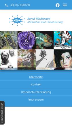 Vorschau der mobilen Webseite www.buchillustration.de, Wiedemann, Bernd