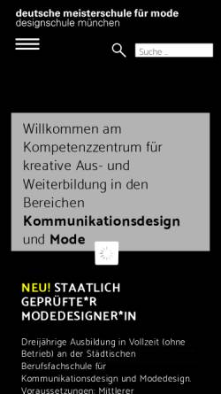 Vorschau der mobilen Webseite www.fashionschool.de, Deutsche Meisterschule für Mode
