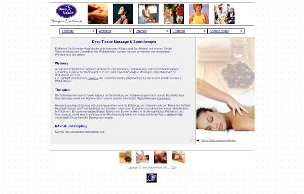 Vorschau von www.deeptissue.de, Deep Tissue Massage & Sporttherapie