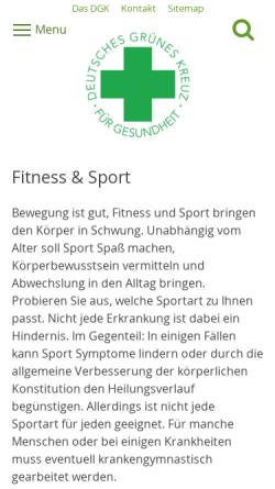 Vorschau der mobilen Webseite www.dgk.de, DGK: Fitness und Sport