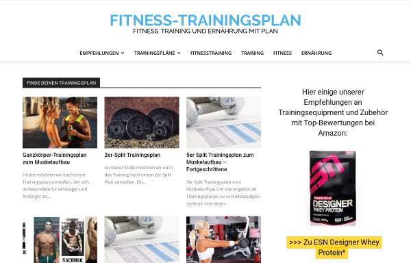 Vorschau von www.fitness-trainingsplan.de, Fitness Trainingsplan