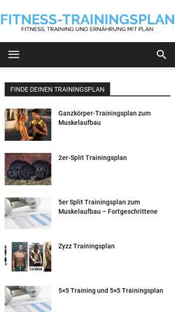 Vorschau der mobilen Webseite www.fitness-trainingsplan.de, Fitness Trainingsplan