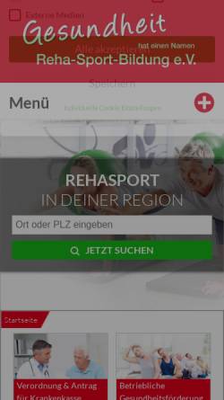Vorschau der mobilen Webseite www.reha-sport-bildung.de, Reha-Sport-Bildung e.V.