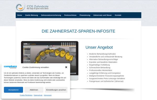 Vorschau von www.zahnersatzvorteil.de, Infos rund um Zahnersatz