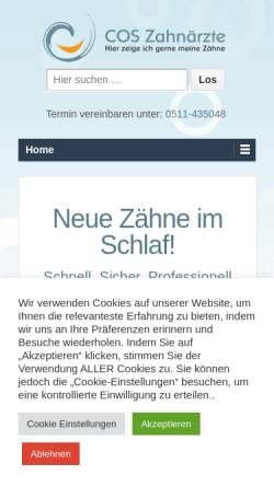 Vorschau der mobilen Webseite www.zahn-narkose.de, Narkose und Sedierung beim Zahnarzt