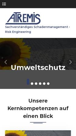 Vorschau der mobilen Webseite atremis.de, Atremis Ingenieur mbH