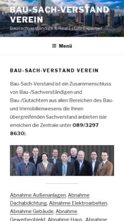 Vorschau der mobilen Webseite www.bau-sach-verstand.de, Ehrmann, Bernd; Schulz, Rainer