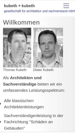 Vorschau der mobilen Webseite www.architekt-gutachter.de, Kubeth, Dieter