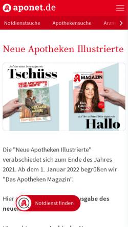 Vorschau der mobilen Webseite www.aponet.de, Neue Apotheken Illustrierte