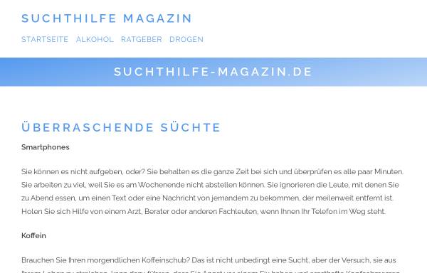 Vorschau von suchthilfe-magazin.de, Suchthilfe-Magazin
