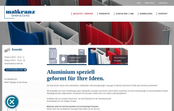 Vorschau von www.maikranz-stahl.de, Maikranz GmbH & Co KG Vertriebsgesellschaft