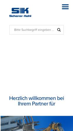 Vorschau der mobilen Webseite www.scherer-kohl.de, Scherer + Kohl GmbH