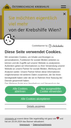 Vorschau der mobilen Webseite www.krebshilfe.com, Wiener Krebshilfe