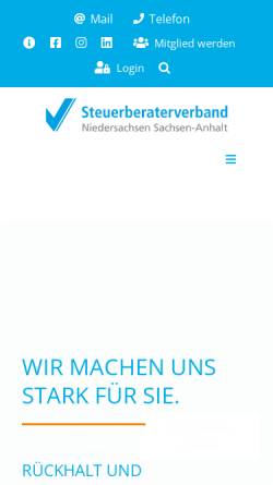 Vorschau der mobilen Webseite www.steuerberater-verband.de, Steuerberaterverband Niedersachsen-Sachsen-Anhalt e.V.
