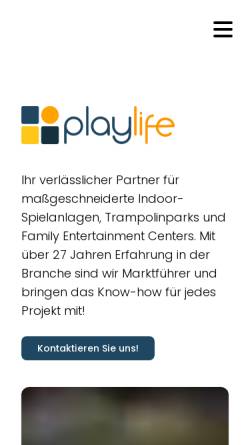 Vorschau der mobilen Webseite www.playlife-system.de, Playlife-System GmbH