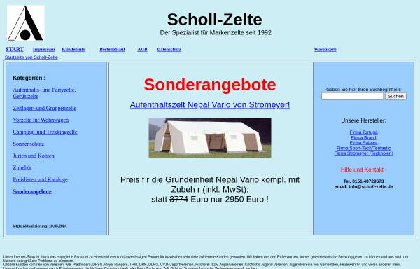 Vorschau von www.scholl-zelte.de, Scholl-Zelte