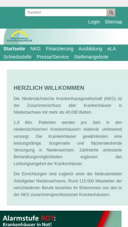 Vorschau der mobilen Webseite www.nkgev.info, Niedersächsische Krankenhausgesellschaft e.V.