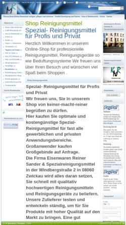 Vorschau der mobilen Webseite www.sander-reiner.de, Eisenwaren Sander - Spezialreinigungsmittel