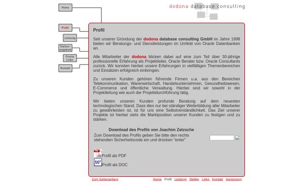 Vorschau von dodona.de, dodona database consulting GmbH
